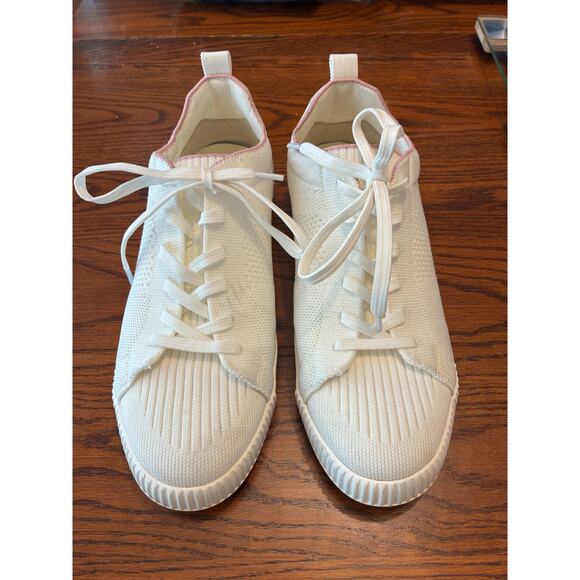 Vivaia Evermore Round-Toe Lace-Up Sneakers White Washable Size 40 Women's 9 - Picture 1 of 7